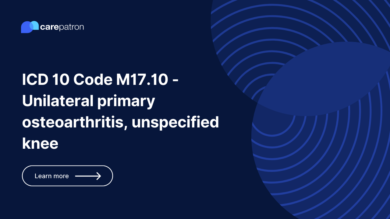 M17.10 Unilateral primary osteoarthritis, unspecified knee ICD10CM
